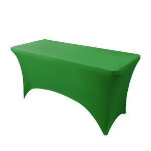1 Pack Washable Rectangle Spandex Tablecloth, 6FT Green